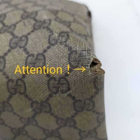 Vintage Gucci Tote Bag Brown Pvc #65395V61 - Picture 6 of 9